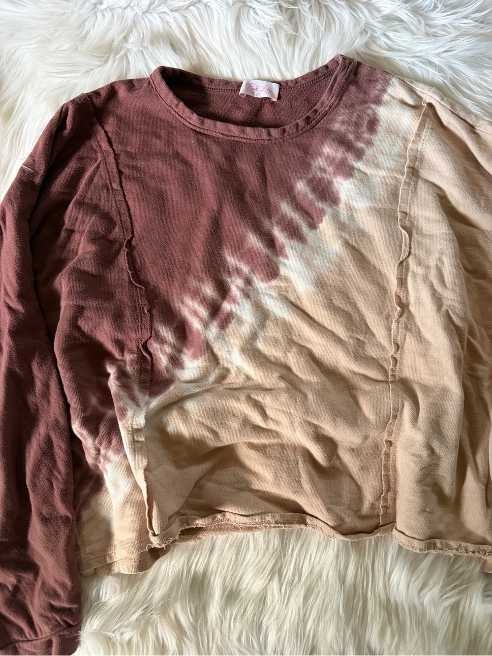 Pink Lily Diagonal Tie-Dye Crewneck Sweatshirt in Pink - Picture 5 of 7